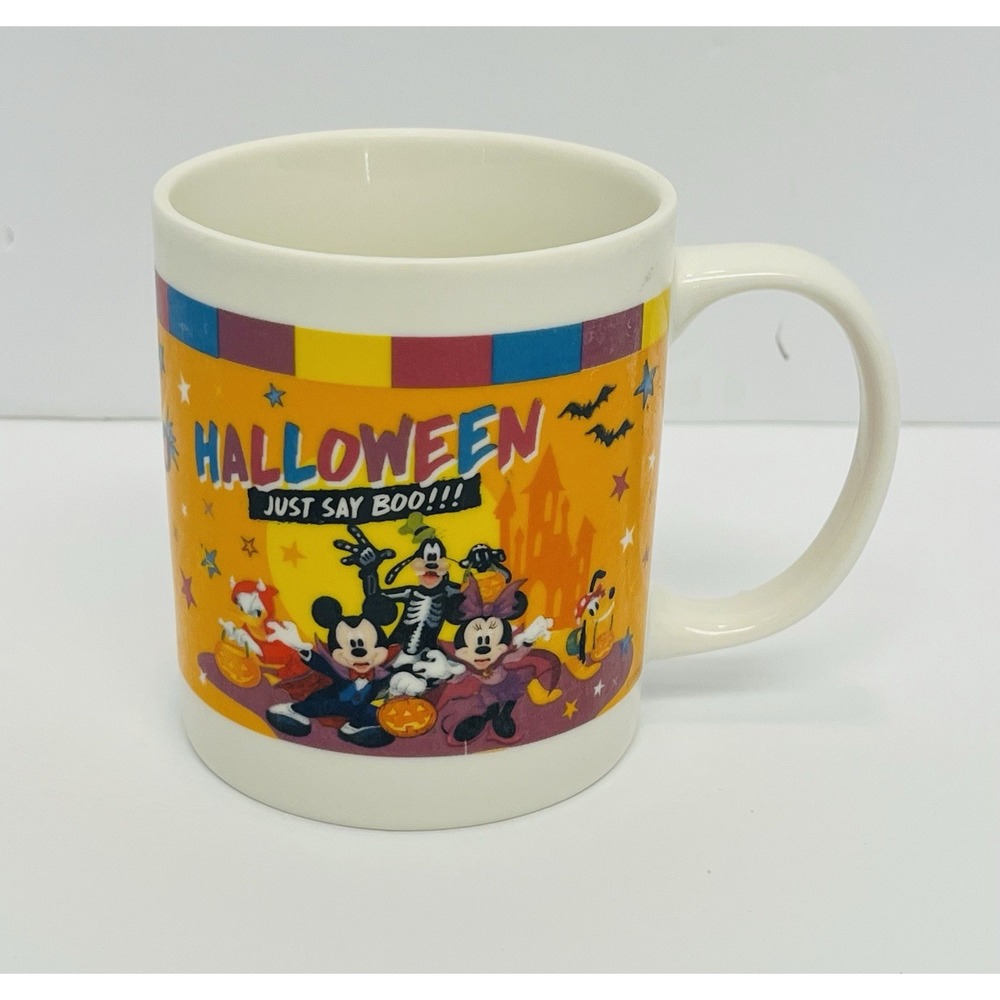 Disney Halloween Mickey Mouse and Friends Just Say Boo 12oz Porcelain Coffee Mug